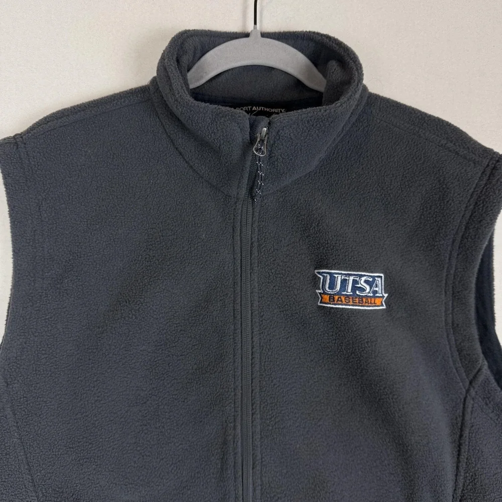 UTSA Roadrunners Vest Mens Large Gray‎ NCAA Baseball Port Authority Fleece